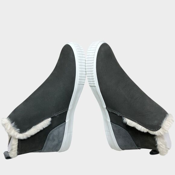 Timberland Fur-Lined Chelsea Boots 7 Grey Leather Pull On Nubuck Winter - Picture 9 of 11